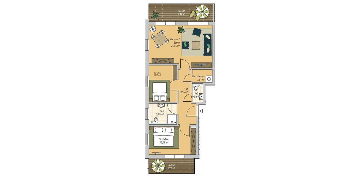 Etagenwohnung Korswandt - 3 Zimmer, 77 m&sup2;, 920&euro; | Angebot:26645279