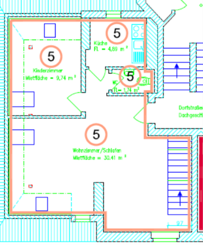 Etagenwohnung Rossau Schönborn-Dreiwerden - 4 Zimmer, 77 m&sup2;, 425&euro; | Angebot:25692479