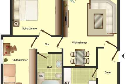 Wohnung Bergkamen - 3.5 Zimmer, 70 m&sup2;, 489&euro; | Angebot:27029890
