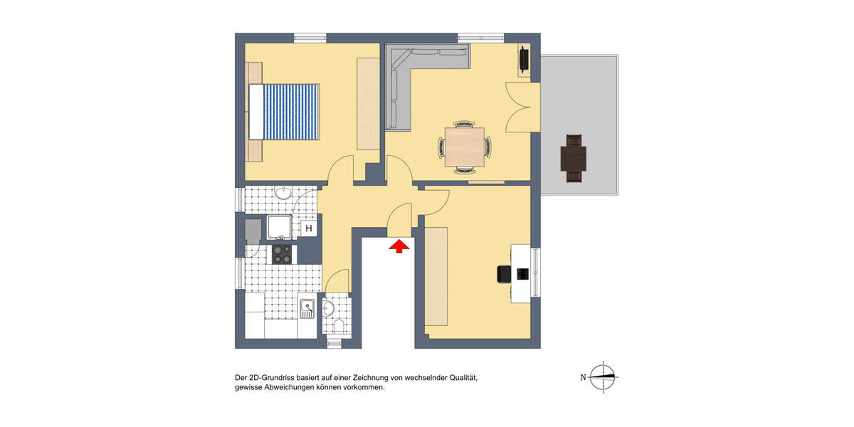 Etagenwohnung Stuttgart Zuffenhausen - 3 Zimmer, 77 m&sup2;, 1.100&euro; | Angebot:26512963