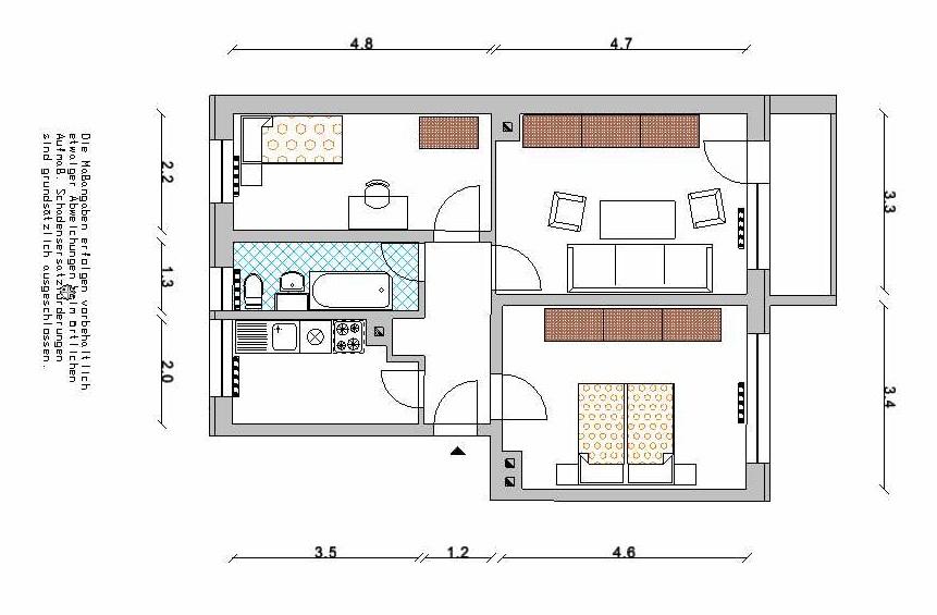 Etagenwohnung Zahna-Elster Elster - 3 Zimmer, 61 m&sup2;, 334&euro; | Angebot:25052326