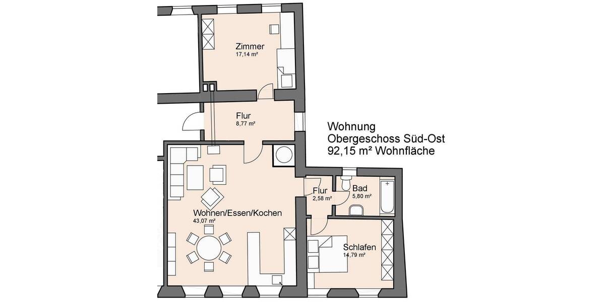 Etagenwohnung Rennertshofen Hatzenhofen - 3 Zimmer, 92 m&sup2;, 750&euro; | Angebot:26805153