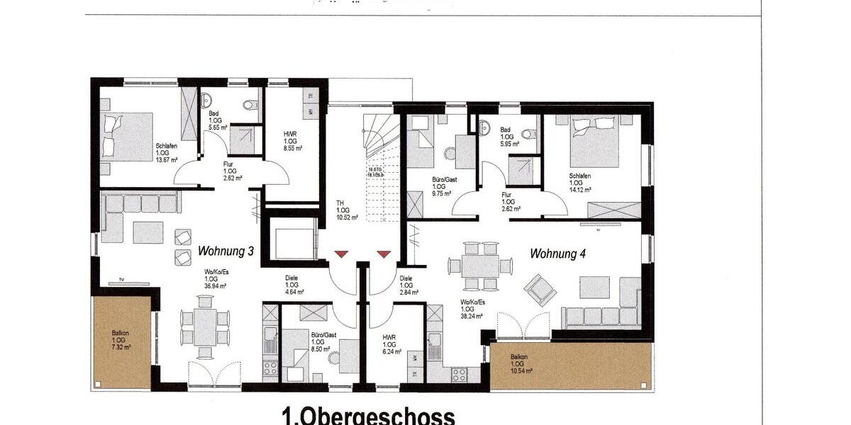 Etagenwohnung Haselünne - 3 Zimmer, 84 m&sup2;, 680&euro; | Angebot:26610276