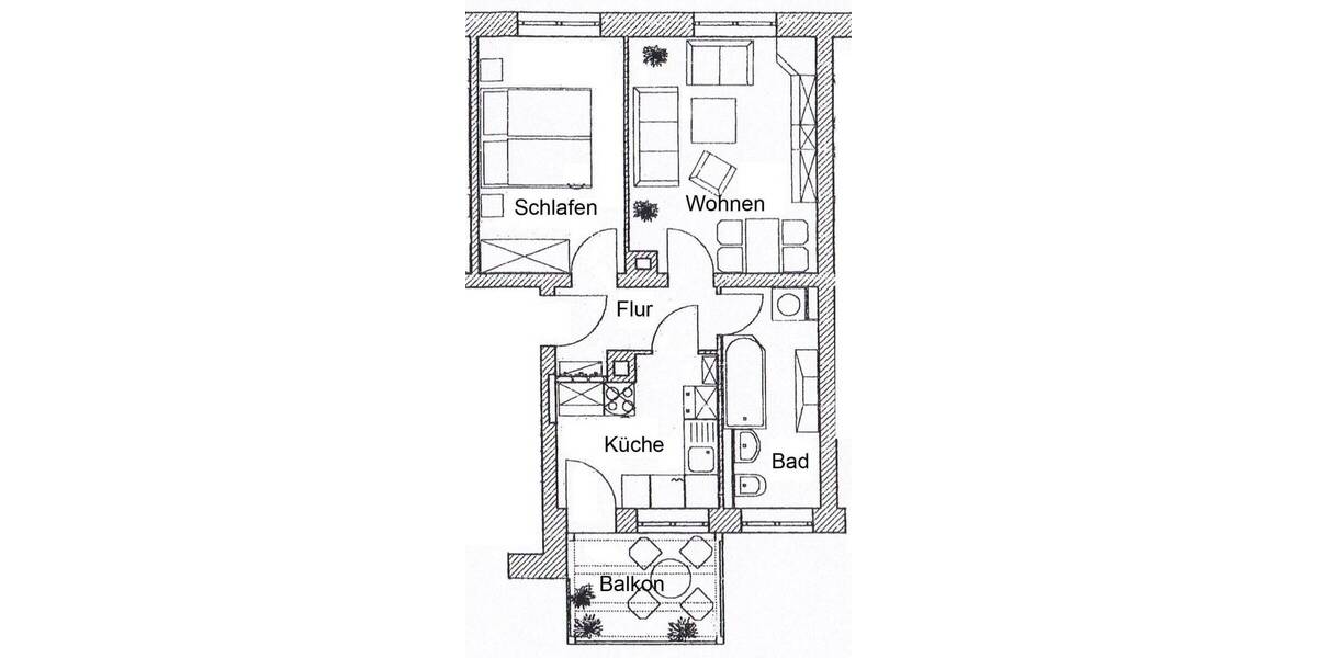 Etagenwohnung Markkleeberg Markkleeberg-West - 2 Zimmer, 47 m&sup2;, 425&euro; | Angebot:24051831