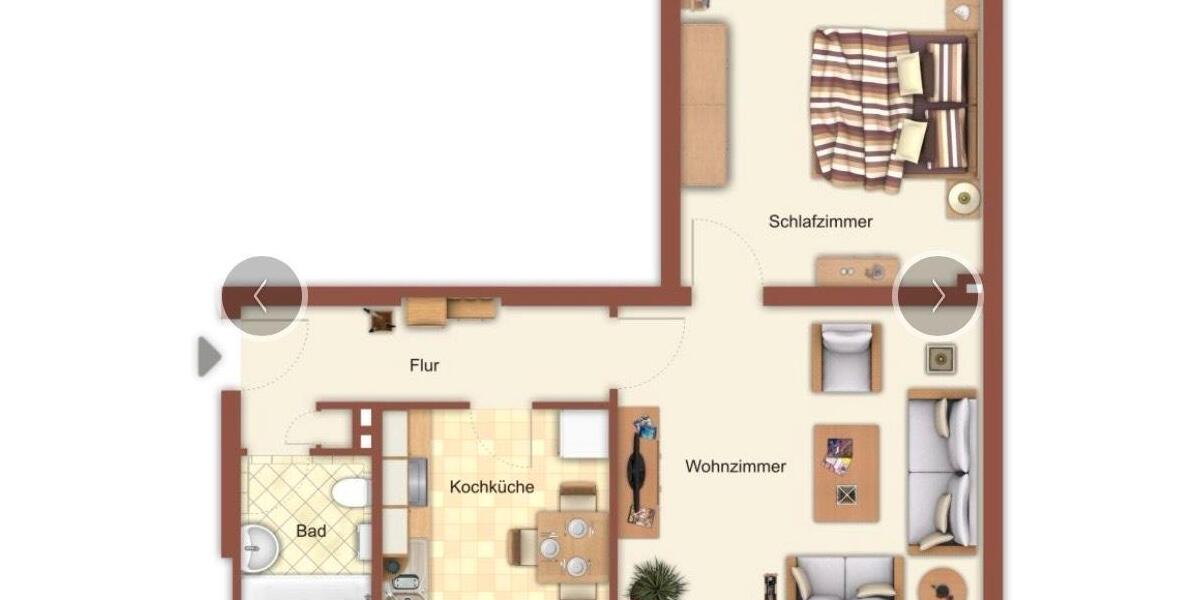 Erdgeschoßwohnung Mönchengladbach Nord - 2 Zimmer, 49 m&sup2;, 759&euro; | Angebot:25972381