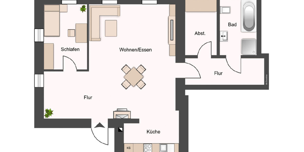 Erdgeschoßwohnung Glashütte - 2 Zimmer, 70 m&sup2;, 385&euro; | Angebot:24839278