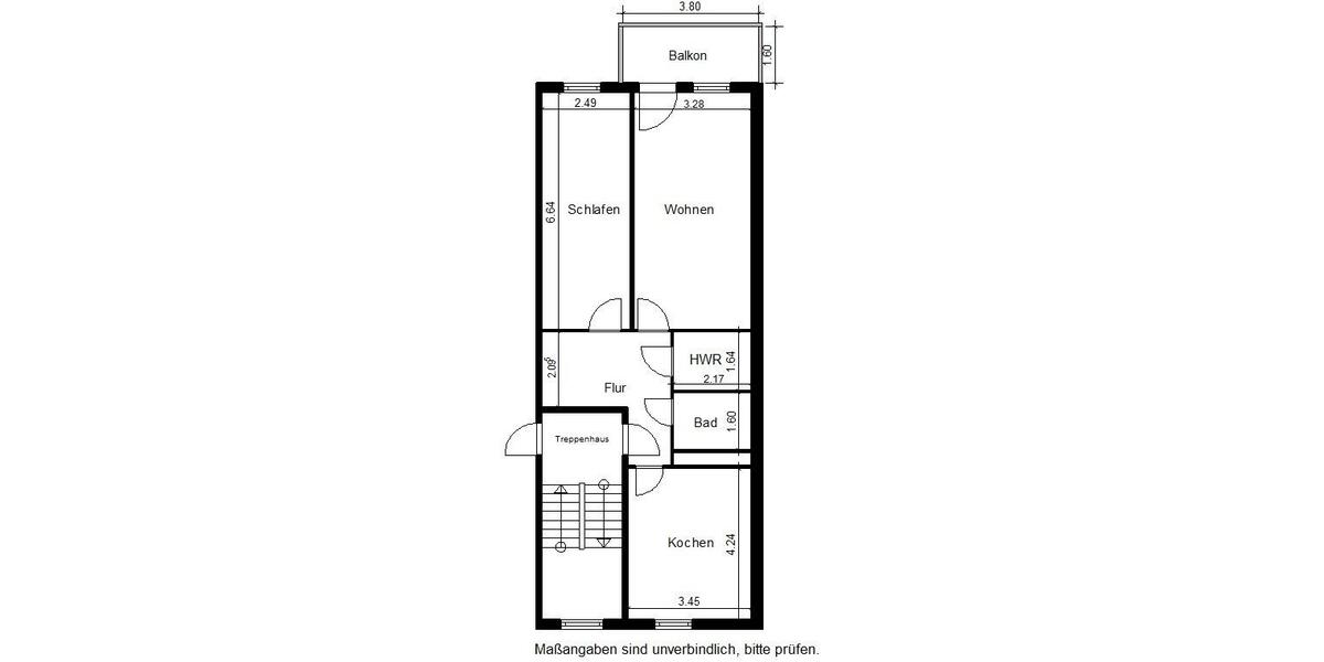 Etagenwohnung Nordhausen - 2 Zimmer, 72 m&sup2;, 432&euro; | Angebot:26382406