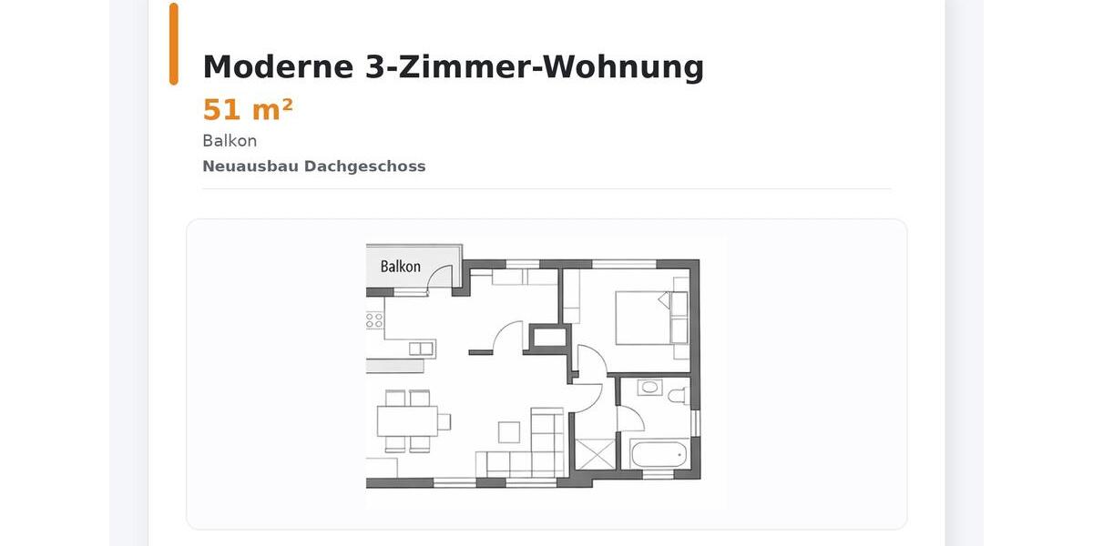 Dachgeschoßwohnung Kämpfelbach - 2 Zimmer, 51 m&sup2;, 670&euro; | Angebot:25632690