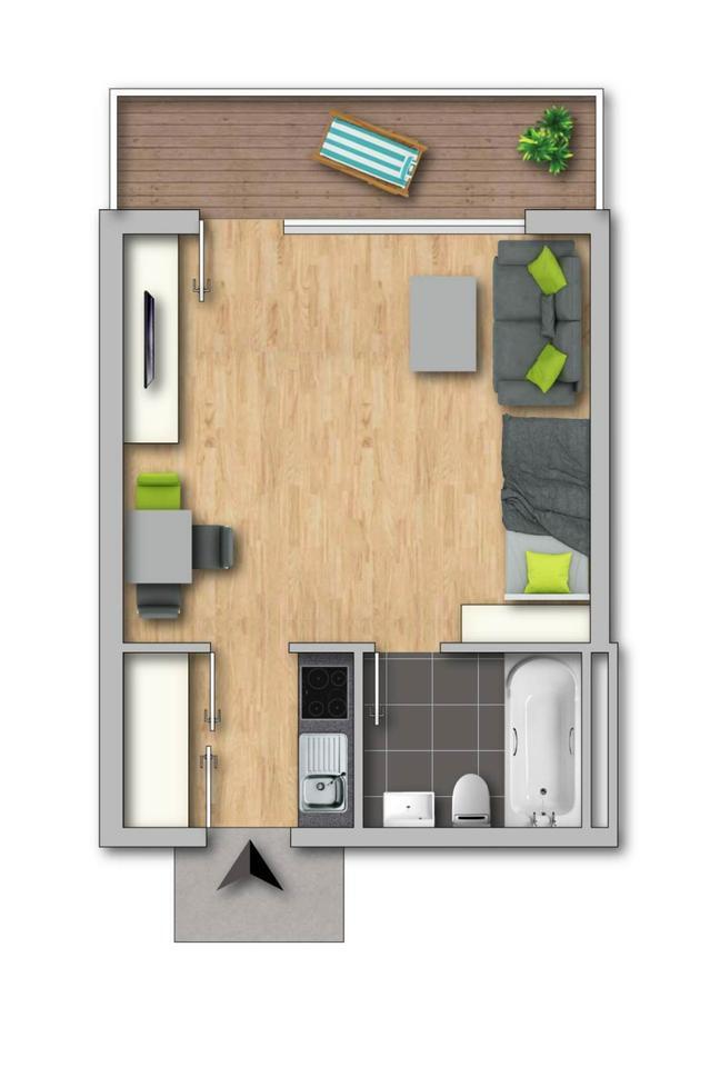 Grassau, sehr schöne 1 Zimmer Wohnung zu vermieten