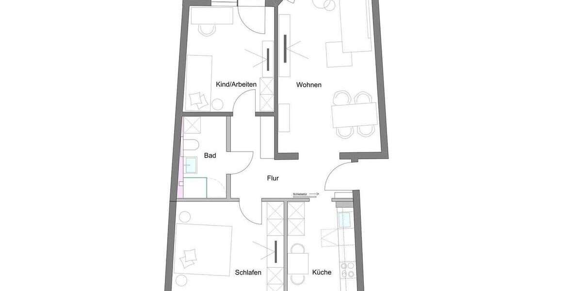 Etagenwohnung Darmstadt Kranichstein - 3 Zimmer, 71 m&sup2;, 853&euro; | Angebot:25125776