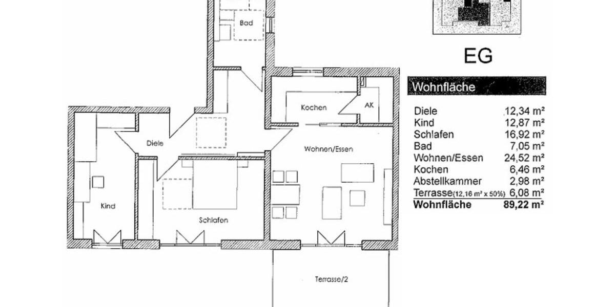 Erdgeschoßwohnung Isen - 3 Zimmer, 89 m&sup2;, 1.195&euro; | Angebot:24983499