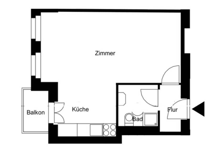 Cityapartment in Top-Lage | EBK | Balkon | kernsanierter Altbau 1 zimmer