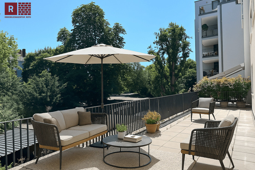 Charme trifft Retro - stilvolle 2-Zimmer-Wohnung mit XXL-Terrasse