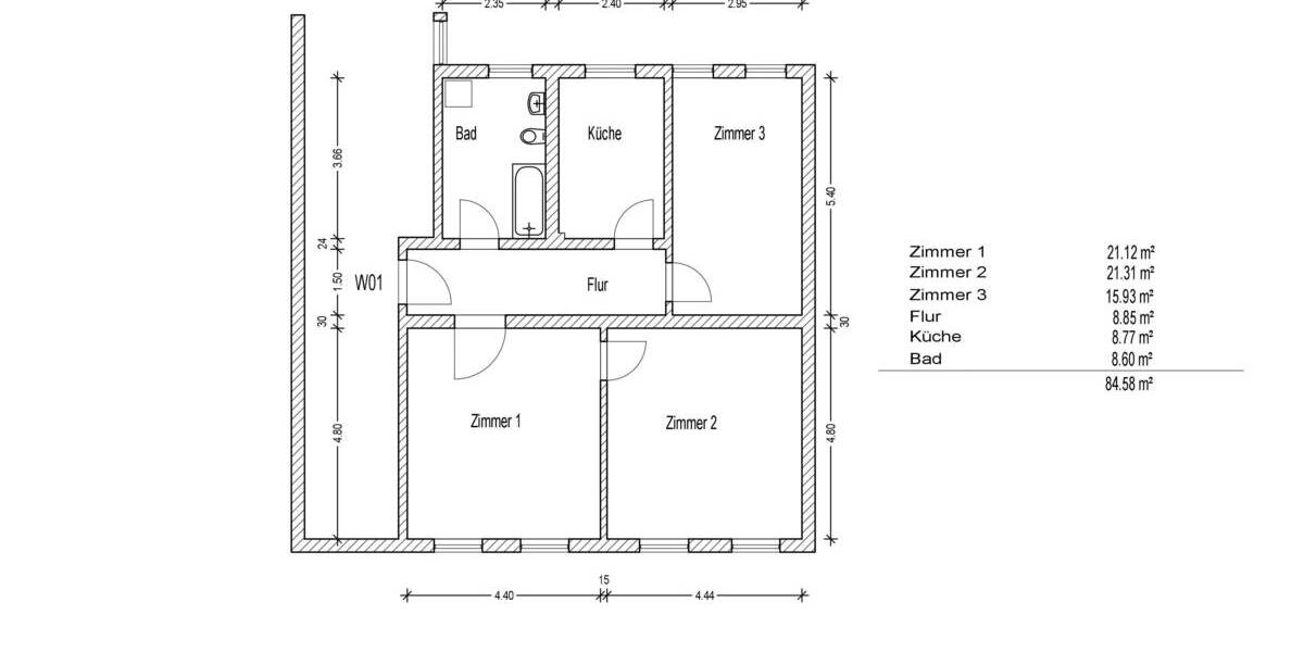Etagenwohnung Hohenstein-Ernstthal Ernstthal - 3 Zimmer, 85 m&sup2;, 470&euro; | Angebot:24834294