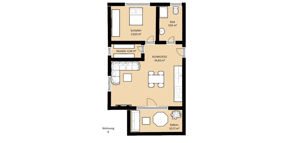 Etagenwohnung Burgbernheim - 2.5 Zimmer, 62 m&sup2;, 810&euro; | Angebot:25989087