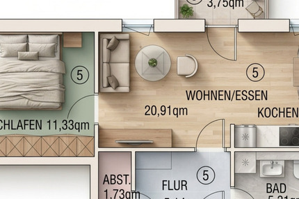 Wohnung Bad Lausick - 2 Zimmer, 46 m&sup2;, 460&euro; | Angebot:25870334