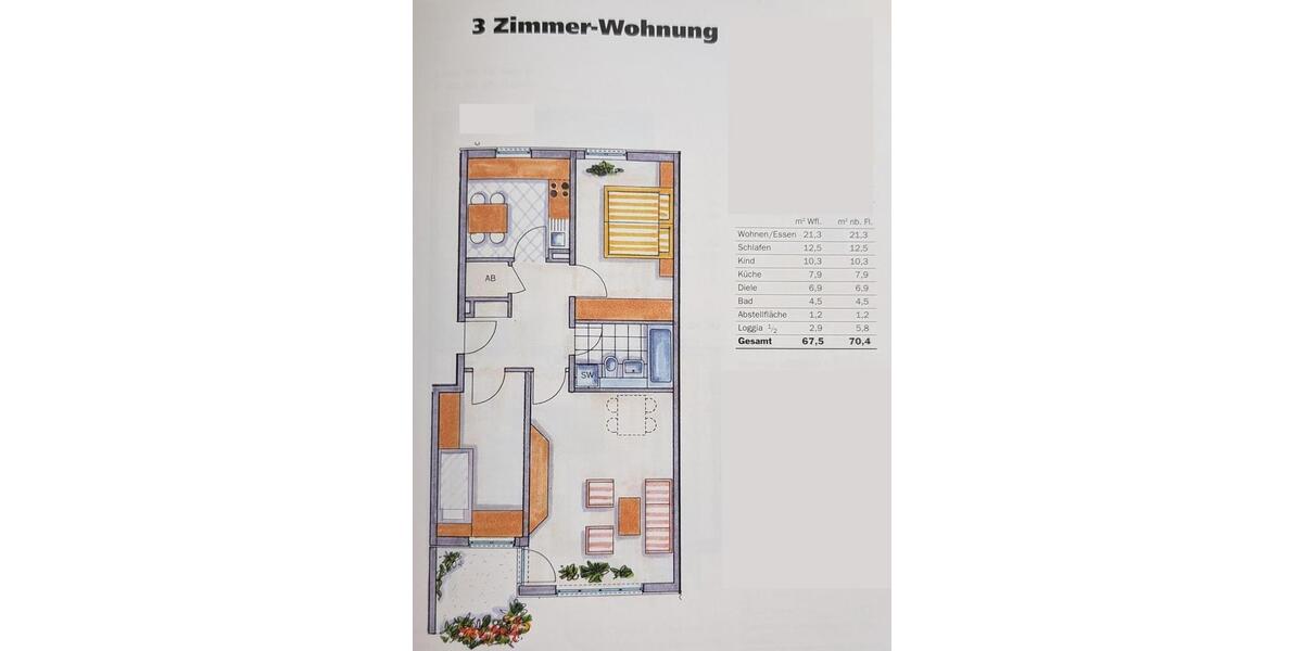 Etagenwohnung Schöneiche bei Berlin - 3 Zimmer, 68 m&sup2;, 945&euro; | Angebot:26032914
