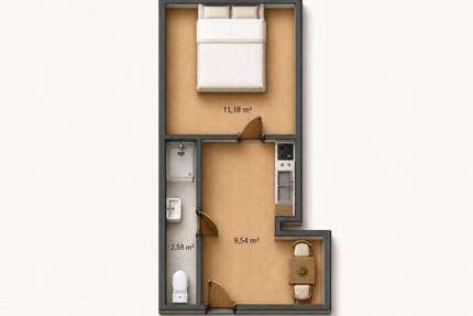 Wohnung Steinheim an der Murr - 2 Zimmer, 24 m&sup2;, 650&euro; | Angebot:27067749