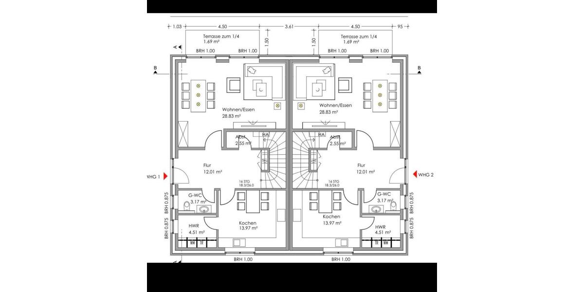 Etagenwohnung Dinklage - 4 Zimmer, 135 m&sup2;, 1.500&euro; | Angebot:26072625