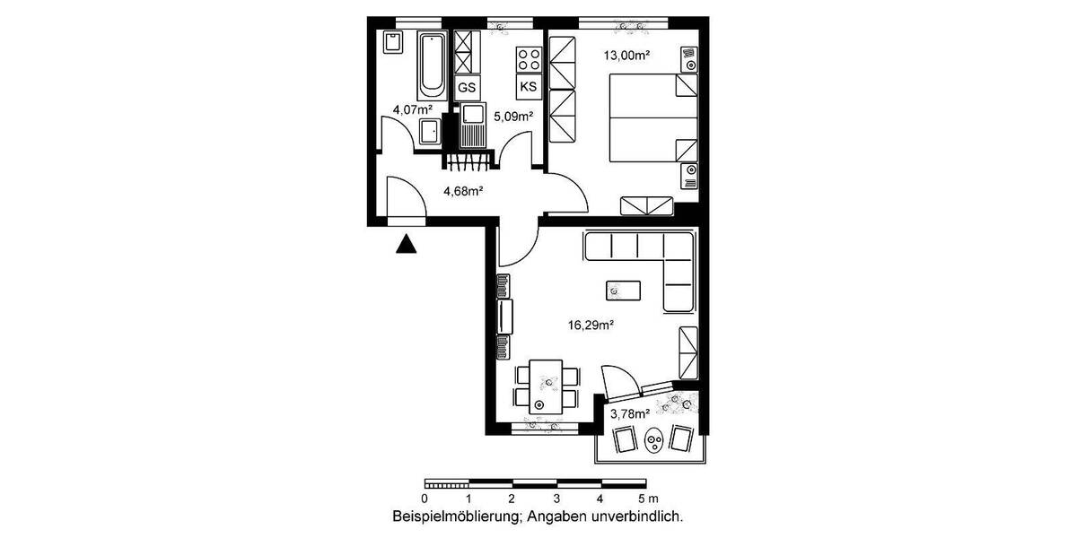 Etagenwohnung Bad Vilbel Siedlung Heilsberg - 2 Zimmer, 46 m&sup2;, 650&euro; | Angebot:26093730