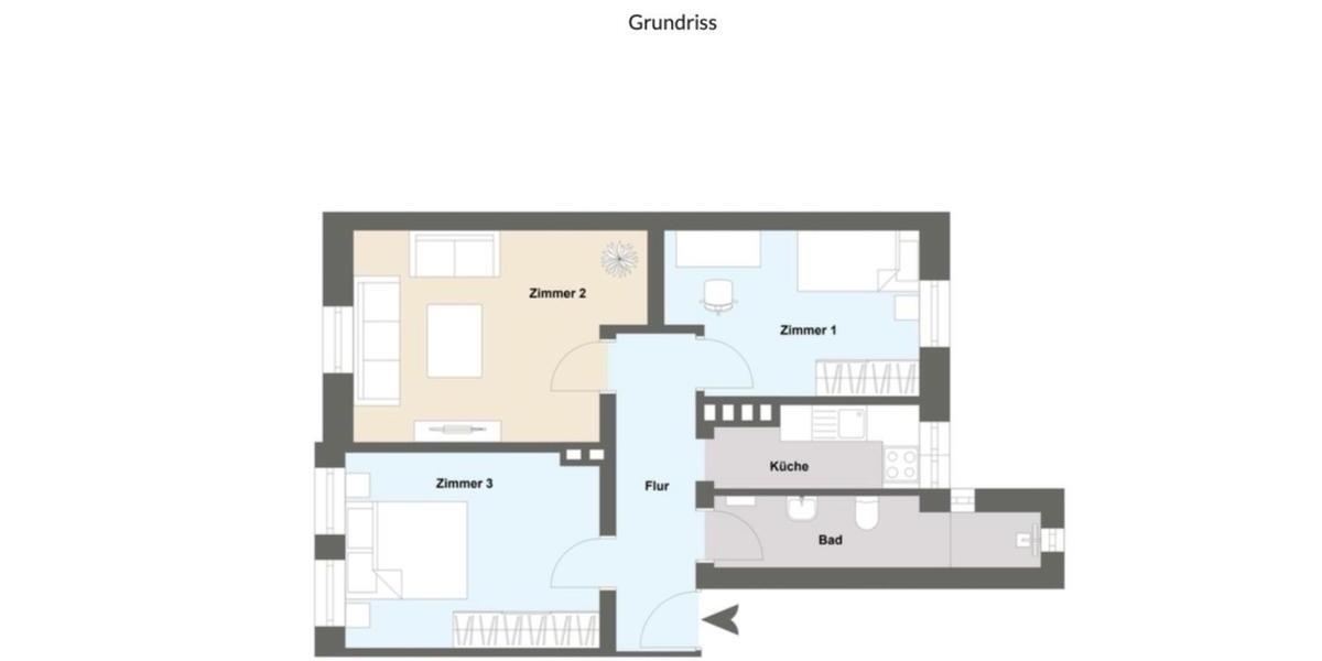 Etagenwohnung Hannover Linden-Limmer - 3 Zimmer, 60 m&sup2;, 1.100&euro; | Angebot:25658701