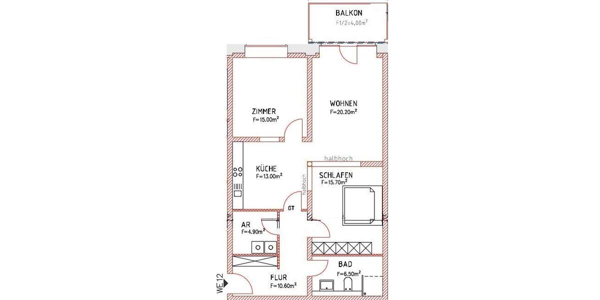 Etagenwohnung Magdeburg Neue Neustadt - 3 Zimmer, 89 m&sup2;, 886&euro; | Angebot:26132292
