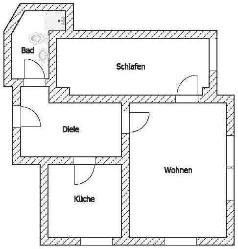 Etagenwohnung Riesa Innenstadt - 2 Zimmer, 50 m&sup2;, 354&euro; | Angebot:26257317