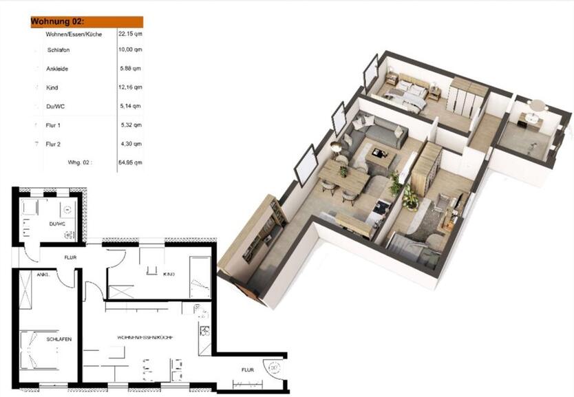 Kernsanierte 3,5-Zimmer-Wohnung