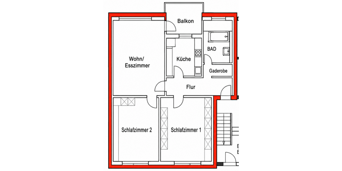 Etagenwohnung Marburg Biegenviertel - 3 Zimmer, 62 m&sup2;, 750&euro; | Angebot:27135665
