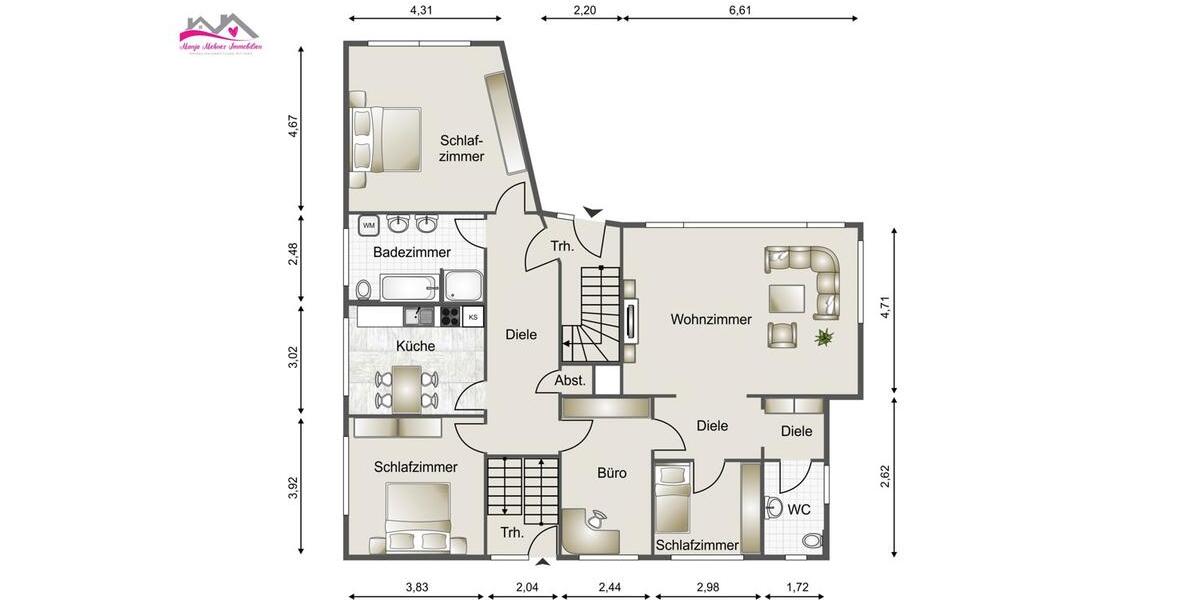 Großzügige Erdgeschosswohnung mit Terrasse 5 zimmer