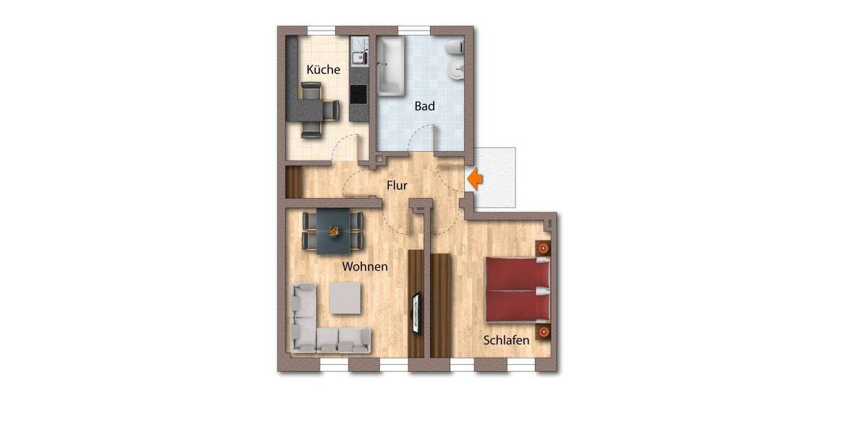 Etagenwohnung Zeulenroda-Triebes Zeulenroda - 2 Zimmer, 76 m&sup2;, 398&euro; | Angebot:23970896