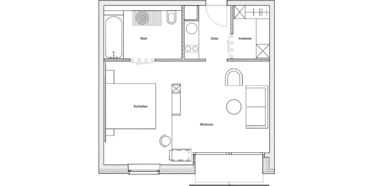 Wohnen auf Zeit Lüchow (Wendland) - 1 Zimmer, 43 m&sup2;, 1.200&euro; | Angebot:23123112