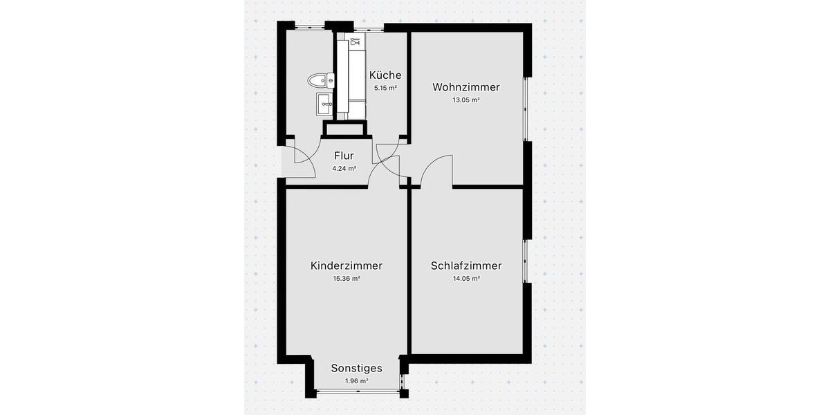 Etagenwohnung Wolfsburg - 3 Zimmer, 60 m&sup2;, 570&euro; | Angebot:25220671