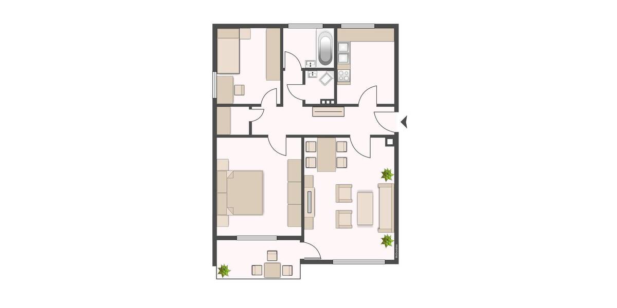 Etagenwohnung Korbach - 2 Zimmer, 67 m&sup2;, 439&euro; | Angebot:26596369
