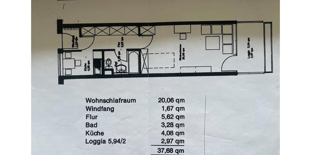Erdgeschoßwohnung Bayreuth City - 1 Zimmer, 37 m&sup2;, 590&euro; | Angebot:26636883