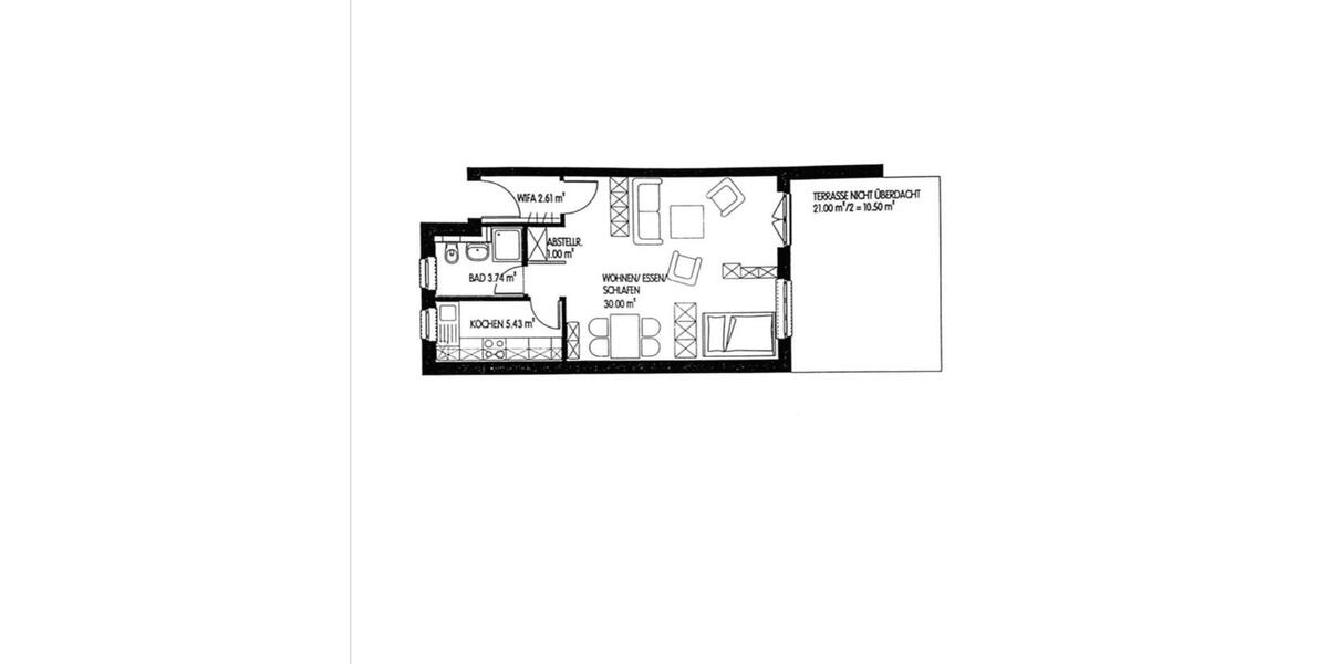Erdgeschoßwohnung Gerbrunn - 1 Zimmer, 52 m&sup2;, 650&euro; | Angebot:26699696