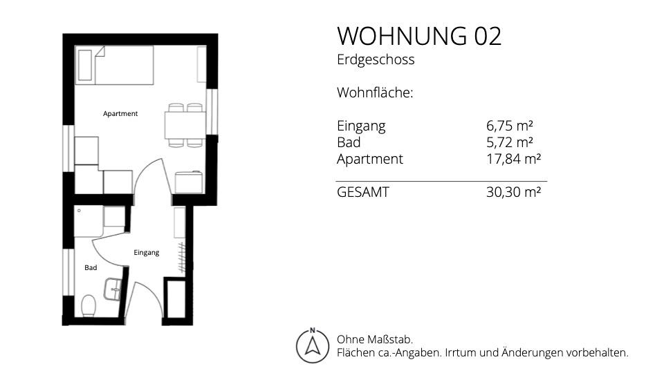 Etagenwohnung Abensberg - 1 Zimmer, 30 m&sup2;, 550&euro; | Angebot:26523036