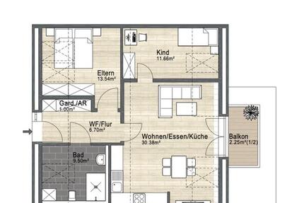 Barrierefreie 3-Zimmer-Dachgeschoss-Wohnung inkl. Stellplatz 3 zimmer