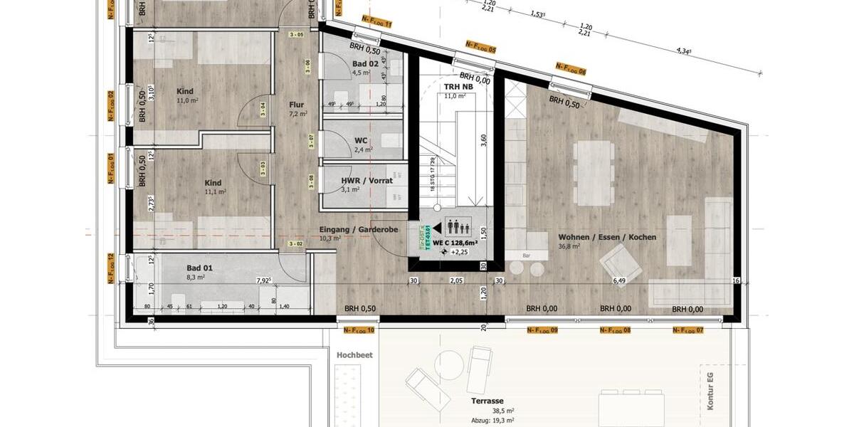 Etagenwohnung Limbach-Oberfrohna Oberfrohna - 4 Zimmer, 128 m&sup2;, 1.480&euro; | Angebot:26586576