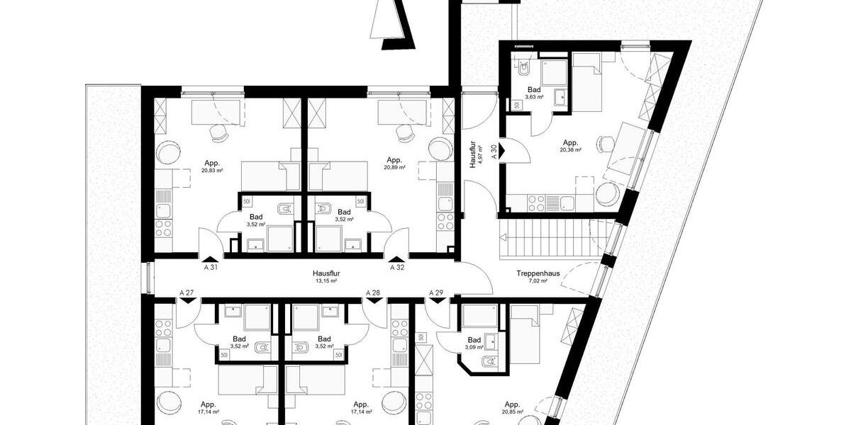 Etagenwohnung Göttingen Grone - 1 Zimmer, 22 m&sup2;, 360&euro; | Angebot:25934284