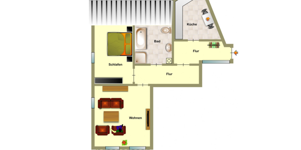 Wunderbare zentrale Wohnung 2 zimmer