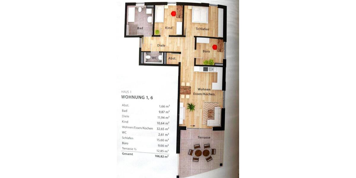 Terrassenwohnung Steinberg am See Steinberg - 4 Zimmer, 107 m&sup2;, 1.490&euro; | Angebot:26433486