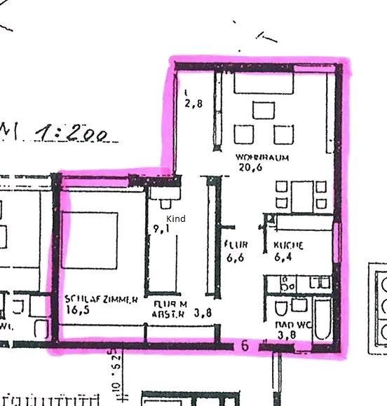 Etagenwohnung Bayreuth Meyernberg - 3 Zimmer, 70 m&sup2;, 970&euro; | Angebot:26320598