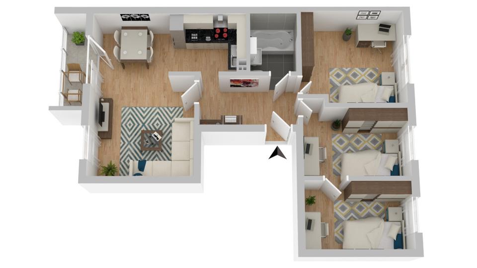 Etagenwohnung Suhl - 4 Zimmer, 65 m&sup2;, 400&euro; | Angebot:26383681