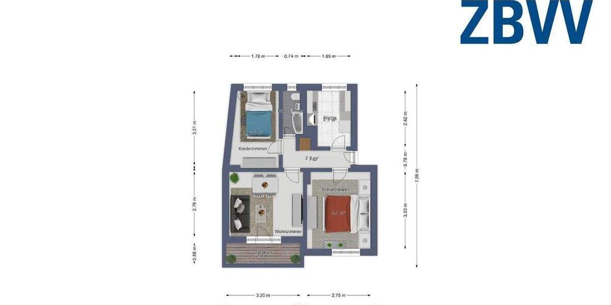 Etagenwohnung Magdeburg Cracau - 3 Zimmer, 71 m&sup2;, 469&euro; | Angebot:25750167