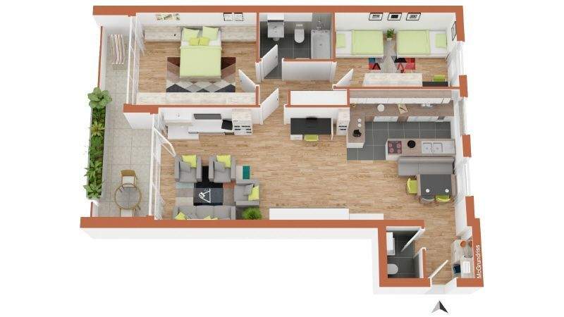 Etagenwohnung Minden Innenstadt - 3 Zimmer, 90 m&sup2;, 899&euro; | Angebot:24180306