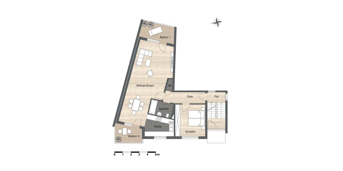 Etagenwohnung Gaienhofen - 2.5 Zimmer, 80 m&sup2;, 990&euro; | Angebot:26050728