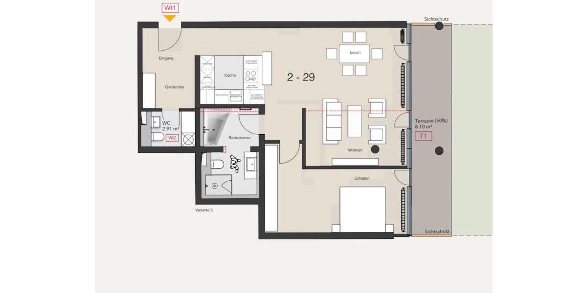 Terrassenwohnung Nürnberg Schnepfenreuth - 2 Zimmer, 93 m&sup2;, 1.550&euro; | Angebot:26451082