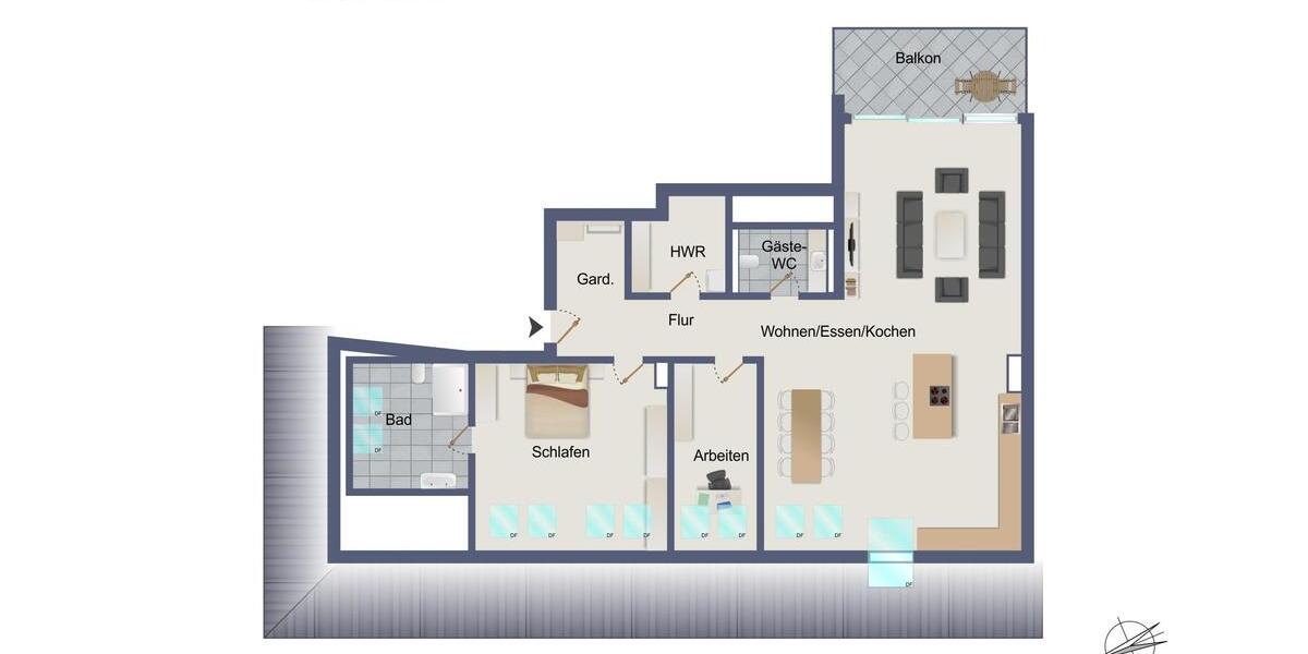 Dachgeschoßwohnung Biberach an der Riß - 3.5 Zimmer, 146 m&sup2;, 1.880&euro; | Angebot:26589353