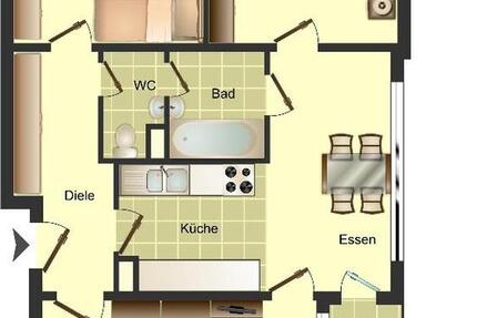 3-Zimmer-Wohnung mit Balkon und Aufzug im Haus im Angebot zimmer